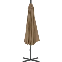 MAISON EXCLUSIVE - Parasol de jardin en porte-à-feux avec poteau en acier taupe