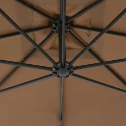 MAISON EXCLUSIVE - Parasol de jardin en porte-à-feux avec poteau en acier taupe