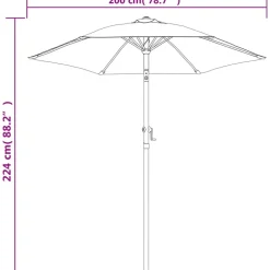 MAISON EXCLUSIVE - Parasol taupe 200x224 cm aluminium