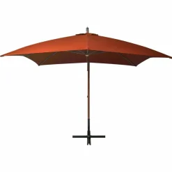 MAISON EXCLUSIVE - Parasol de jardin suspendu avec mât terre cuite bois de sapin
