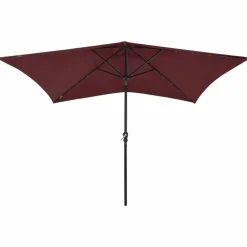 MAISON EXCLUSIVE - Parasol de jardin avec led et mât en acier rouge bordeaux 2x3 m