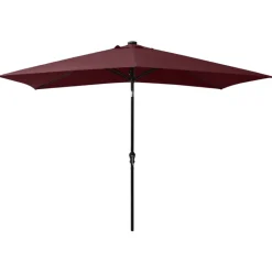 MAISON EXCLUSIVE - Parasol de jardin avec led et mât en acier rouge bordeaux 2x3 m