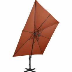MAISON EXCLUSIVE - Parasol de jardin en porte-à-faux avec double toit terre cuite