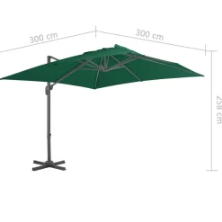 MAISON EXCLUSIVE - Parasol de jardin en porte-à-faux et poteau en aluminium vert
