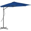 MAISON EXCLUSIVE - Parasol de jardin avec mât en acier bleu 300x230 cm