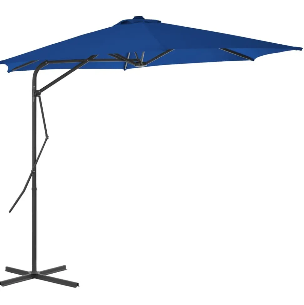 MAISON EXCLUSIVE - Parasol de jardin avec mât en acier bleu 300x230 cm