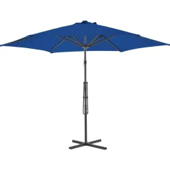 MAISON EXCLUSIVE - Parasol de jardin avec mât en acier bleu 300x230 cm