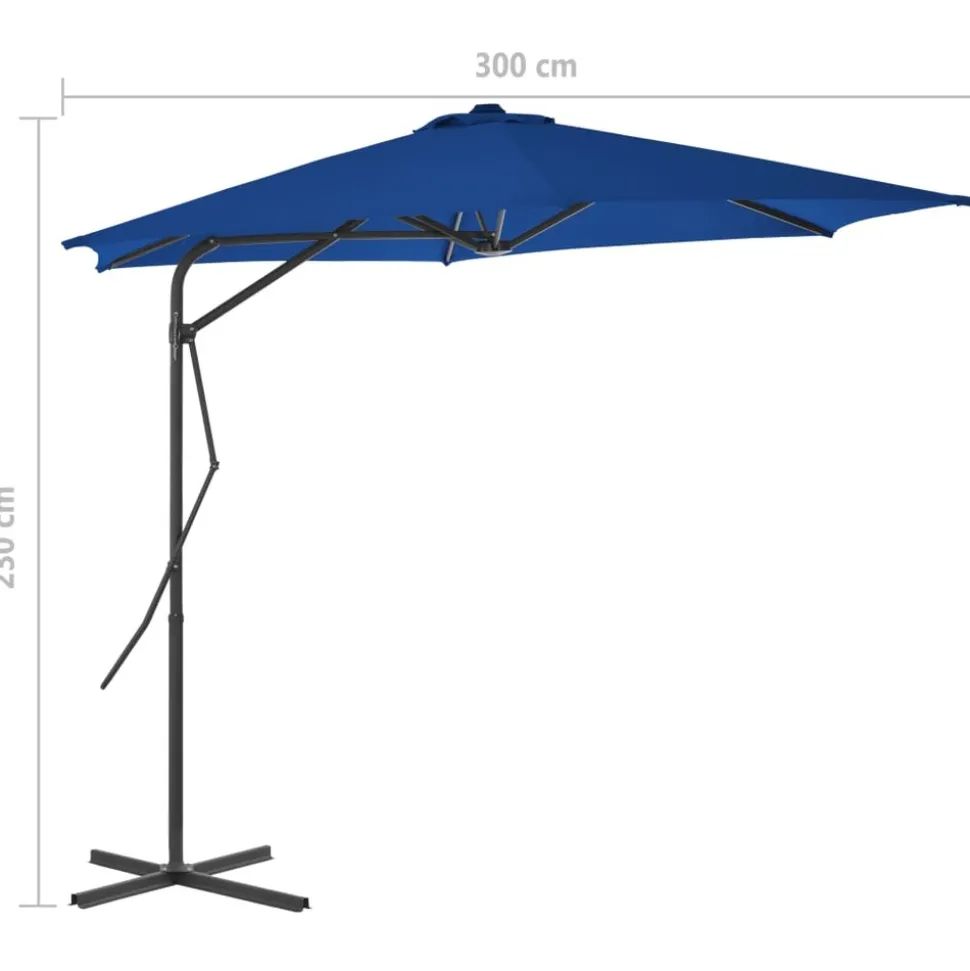 MAISON EXCLUSIVE - Parasol de jardin avec mât en acier bleu 300x230 cm