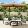 MAISON EXCLUSIVE - Parasol de jardin avec mât en acier 300 cm taupe