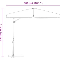 MAISON EXCLUSIVE - Parasol de jardin avec mât en acier 300 cm taupe