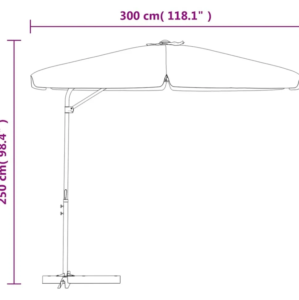 MAISON EXCLUSIVE - Parasol de jardin avec mât en acier 300 cm taupe