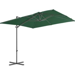 MAISON EXCLUSIVE - Parasol de jardin en porte-à-faux avec mât en acier vert