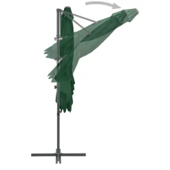 MAISON EXCLUSIVE - Parasol de jardin en porte-à-faux avec mât en acier vert