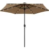 MAISON EXCLUSIVE - Parasol de jardin avec lumières led et mât en aluminium taupe