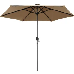 MAISON EXCLUSIVE - Parasol de jardin avec lumières led et mât en aluminium taupe