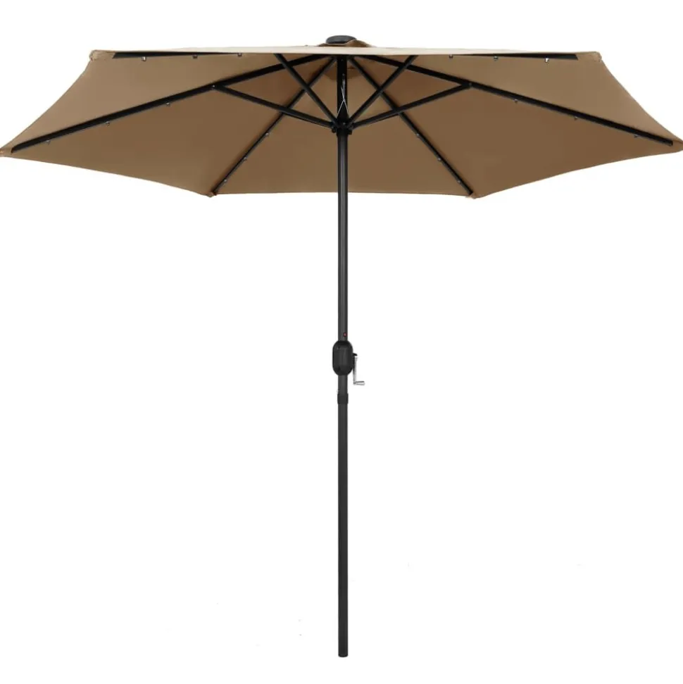 MAISON EXCLUSIVE - Parasol de jardin avec lumières led et mât en aluminium taupe