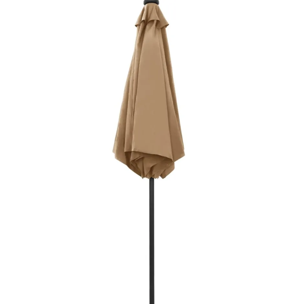 MAISON EXCLUSIVE - Parasol de jardin avec lumières led et mât en aluminium taupe