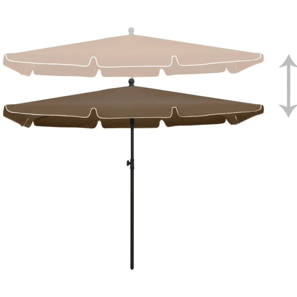 MAISON EXCLUSIVE - Parasol de jardin avec mât 210x140 cm taupe