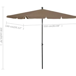 MAISON EXCLUSIVE - Parasol de jardin avec mât 210x140 cm taupe