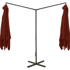 MAISON EXCLUSIVE - Parasol de jardin double et mât en acier terre cuite 600x300 cm