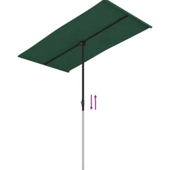 MAISON EXCLUSIVE - Parasol de jardin avec mât en aluminium 180x110 cm vert