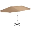 MAISON EXCLUSIVE - Parasol d'extérieur et poteau en aluminium 460x270 cm taupe