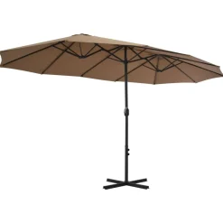 MAISON EXCLUSIVE - Parasol d'extérieur et poteau en aluminium 460x270 cm taupe
