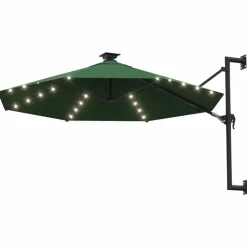 MAISON EXCLUSIVE - Parasol mural de jardin avec led 300 cm vert
