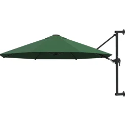 MAISON EXCLUSIVE - Parasol mural avec mât métallique 300 cm vert