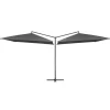 MAISON EXCLUSIVE - Parasol double avec mât en acier 250 x 250 cm anthracite
