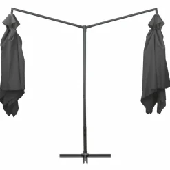 MAISON EXCLUSIVE - Parasol double avec mât en acier 250 x 250 cm anthracite