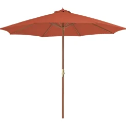 MAISON EXCLUSIVE - Parasol d'extérieur avec mât en bois 300 cm terre cuite