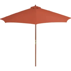 MAISON EXCLUSIVE - Parasol d'extérieur avec mât en bois 300 cm terre cuite