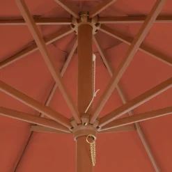 MAISON EXCLUSIVE - Parasol d'extérieur avec mât en bois 300 cm terre cuite