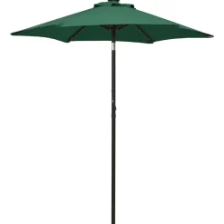 MAISON EXCLUSIVE - Parasol de jardin avec lumières led vert 200x211 cm aluminium