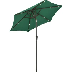 MAISON EXCLUSIVE - Parasol de jardin avec lumières led vert 200x211 cm aluminium