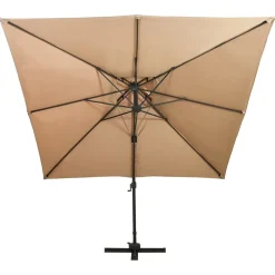 MAISON EXCLUSIVE - Parasol de jardin en porte-à-faux avec double toit taupe