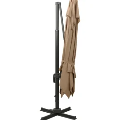 MAISON EXCLUSIVE - Parasol de jardin en porte-à-faux avec double toit taupe