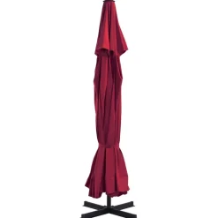 MAISON EXCLUSIVE - Parasol de jardin avec base portable rouge