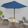 MAISON EXCLUSIVE - Parasol de balcon avec mât en aluminium bleu 300x155x223cm demi