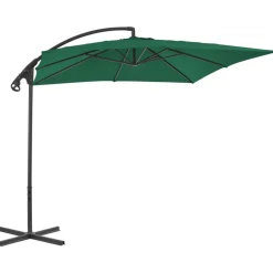 MAISON EXCLUSIVE - Parasol de jardin en porte-à-faux avec mât en acier vert