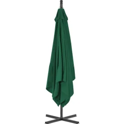 MAISON EXCLUSIVE - Parasol de jardin en porte-à-faux avec mât en acier vert