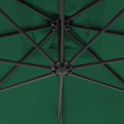MAISON EXCLUSIVE - Parasol de jardin en porte-à-faux avec mât en acier vert