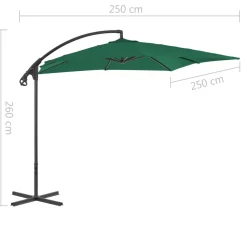MAISON EXCLUSIVE - Parasol de jardin en porte-à-faux avec mât en acier vert