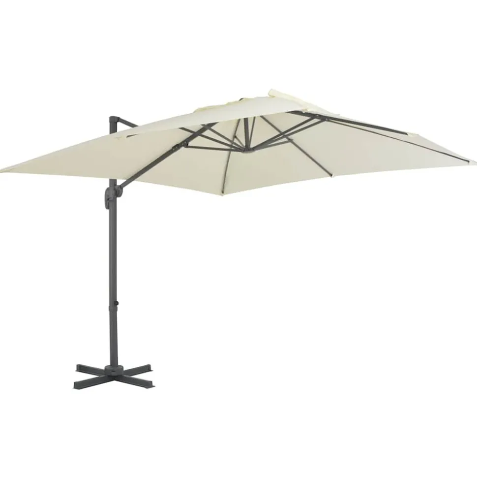 MAISON EXCLUSIVE - Parasol de jardin en porte-à-faux et poteau en aluminium sable