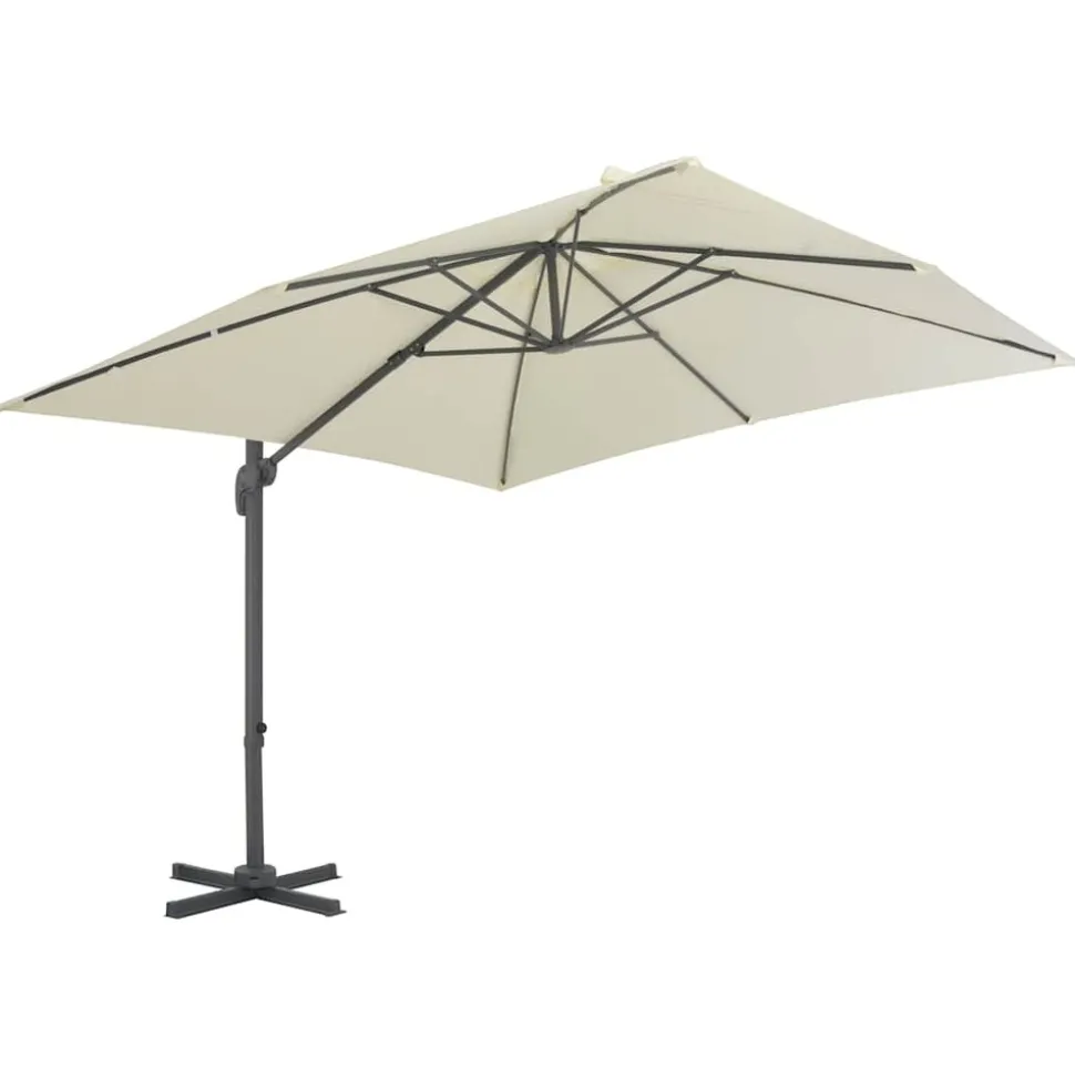 MAISON EXCLUSIVE - Parasol de jardin en porte-à-faux et poteau en aluminium sable
