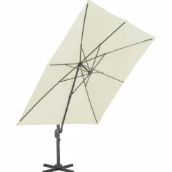 MAISON EXCLUSIVE - Parasol de jardin en porte-à-faux et poteau en aluminium sable