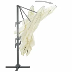 MAISON EXCLUSIVE - Parasol de jardin en porte-à-faux et poteau en aluminium sable