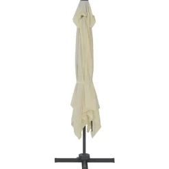 MAISON EXCLUSIVE - Parasol de jardin en porte-à-faux et poteau en aluminium sable