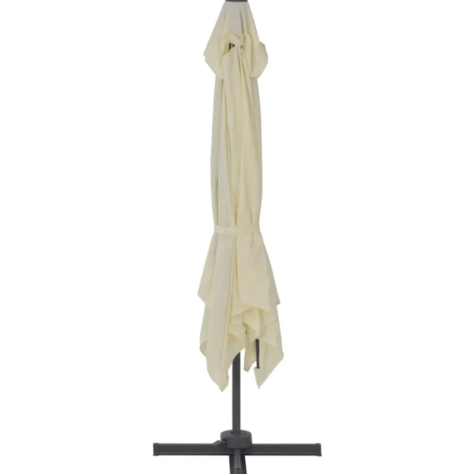 MAISON EXCLUSIVE - Parasol de jardin en porte-à-faux et poteau en aluminium sable